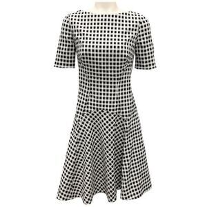 $1450 Lela Rose 14 Gingham Print Dress Fit & Flare